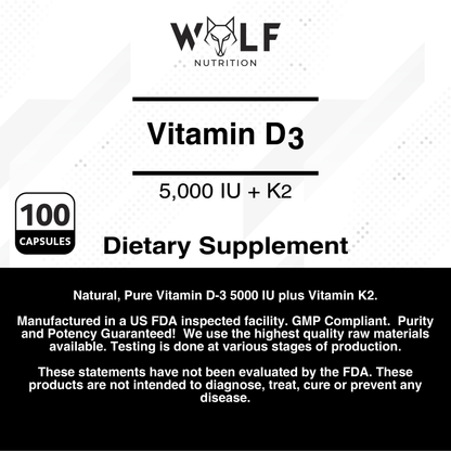 Vitamin D3 + K2 - 5000 IU